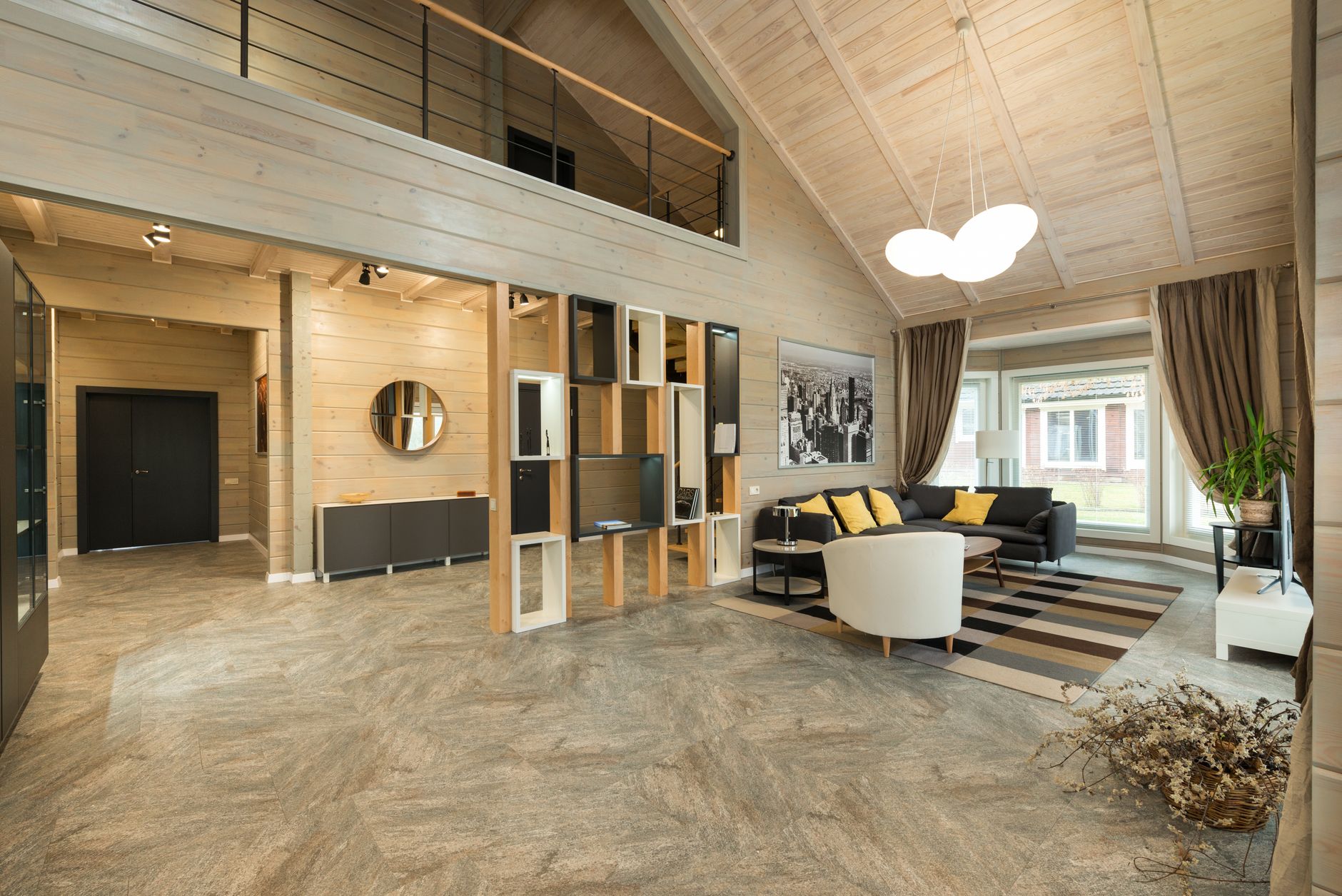 Professionally staged living room created through AI virtual staging
