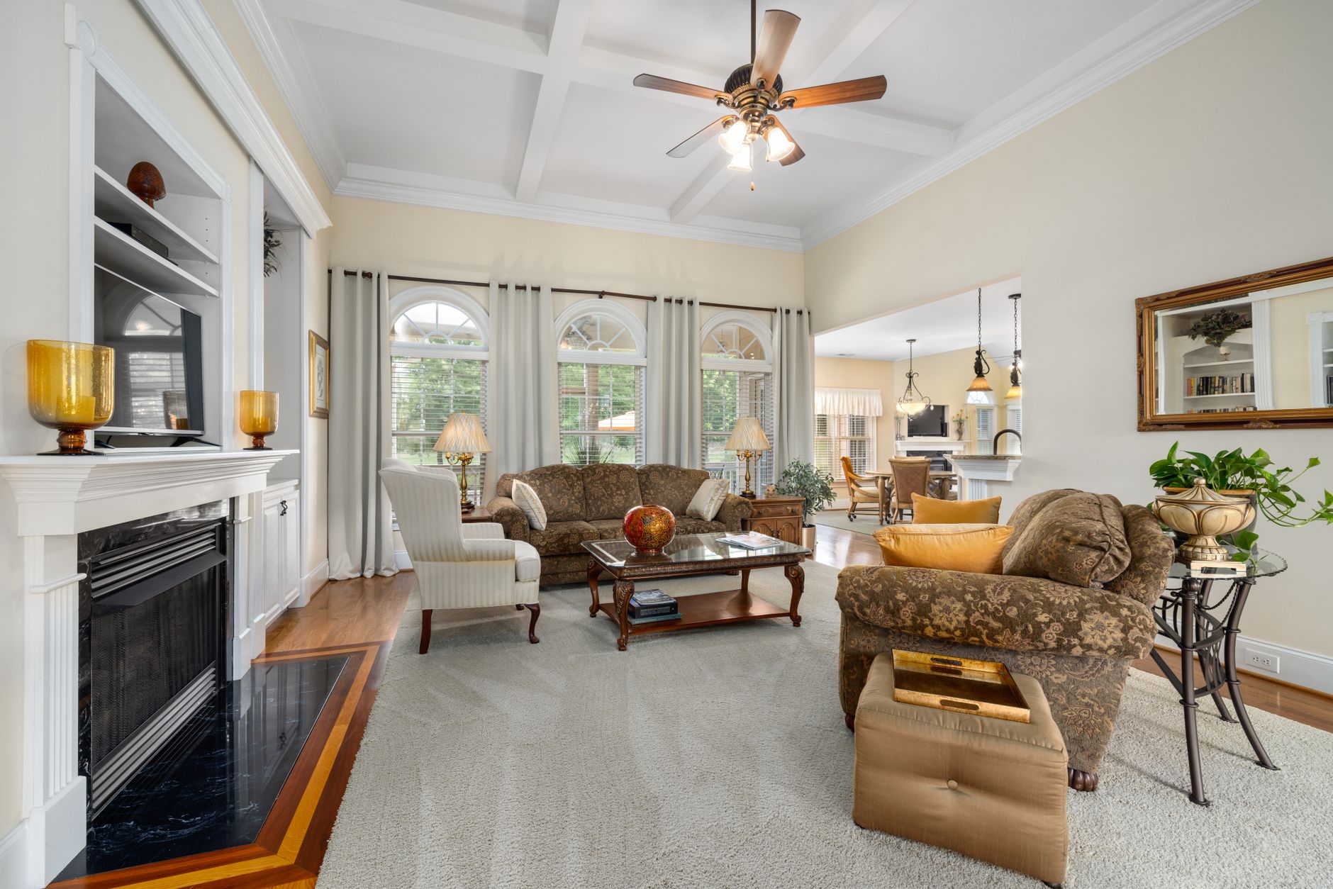Dramatic before-and-after comparison of a property photo enhanced with AI editing