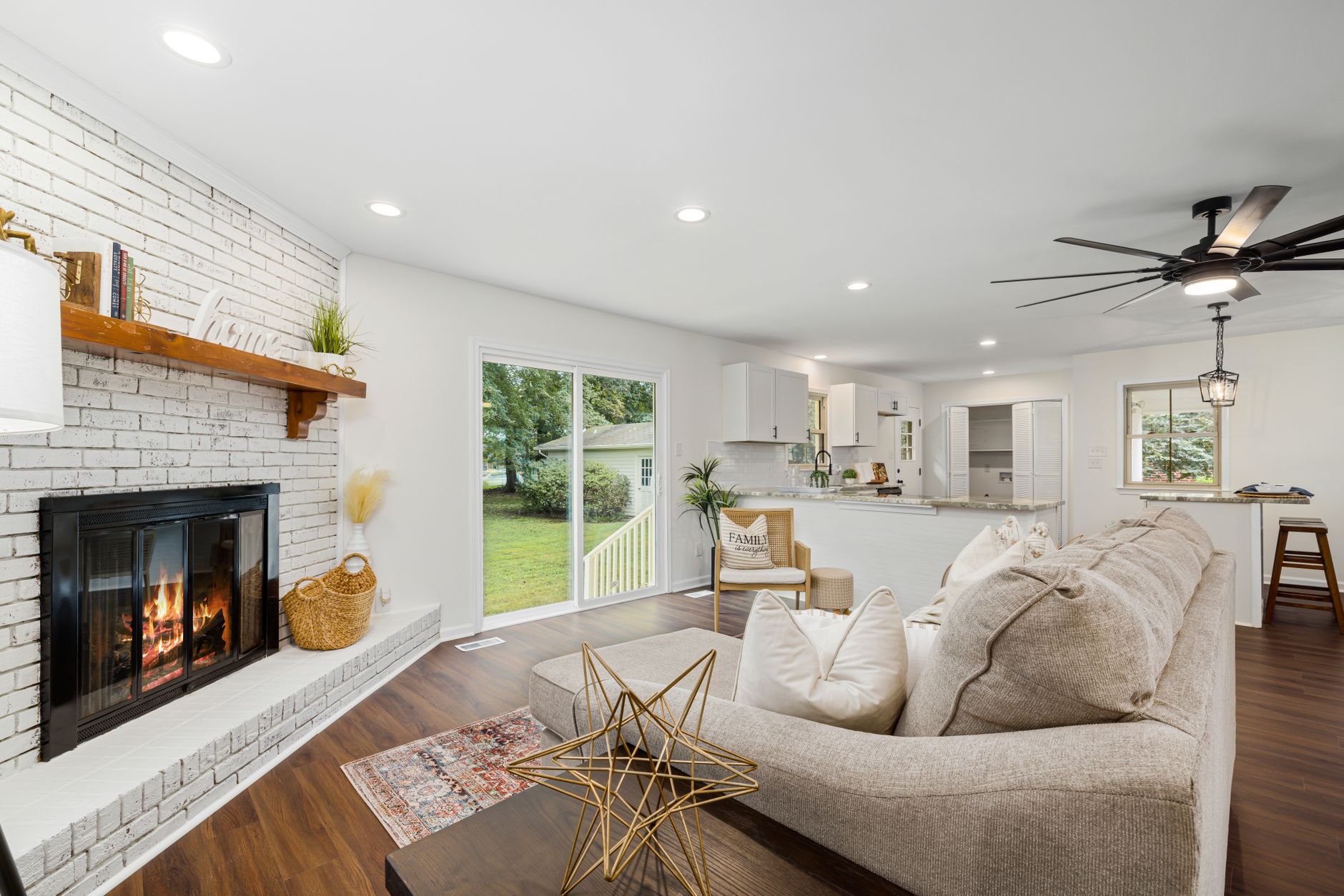 Professionally staged living room created with AI virtual staging