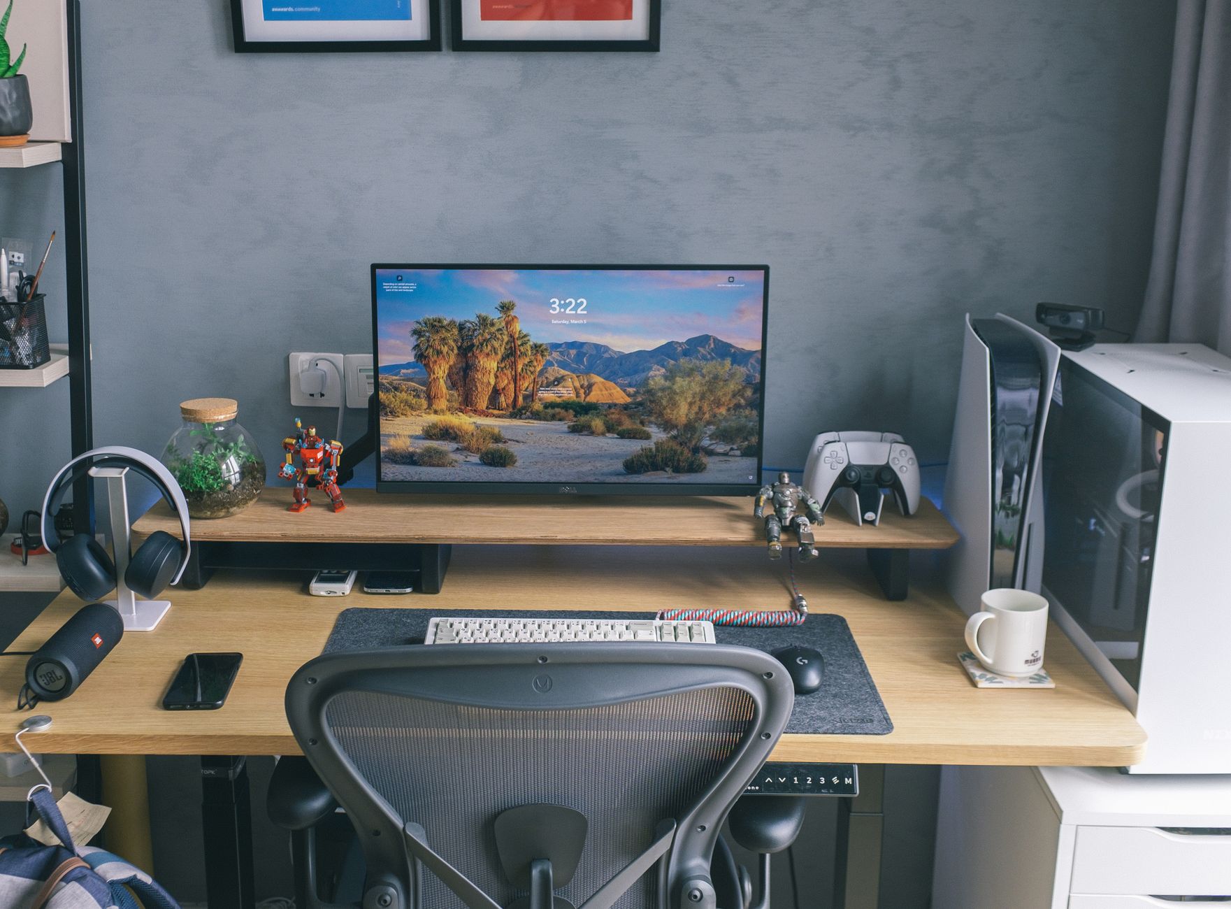 Professional photo editor enhancing property images on computer