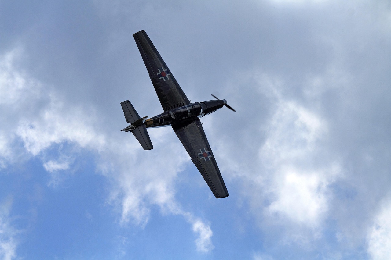 the plane, world war 2, nature, flight, sky, staging, wings