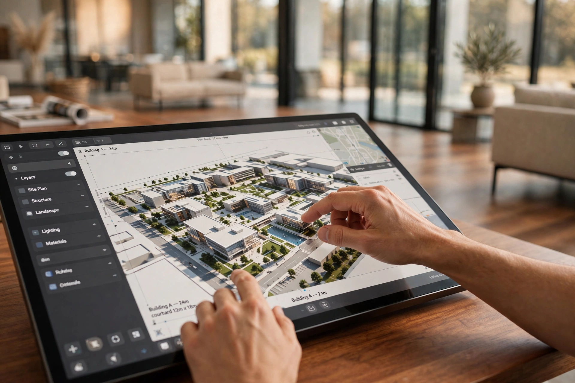 3D architectural model touchscreen display