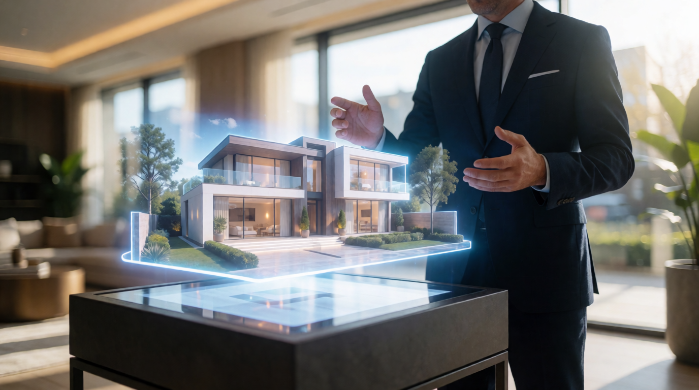 luxury real estate sales showroom modern