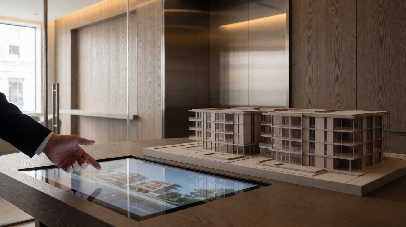 3D architectural model touchscreen display