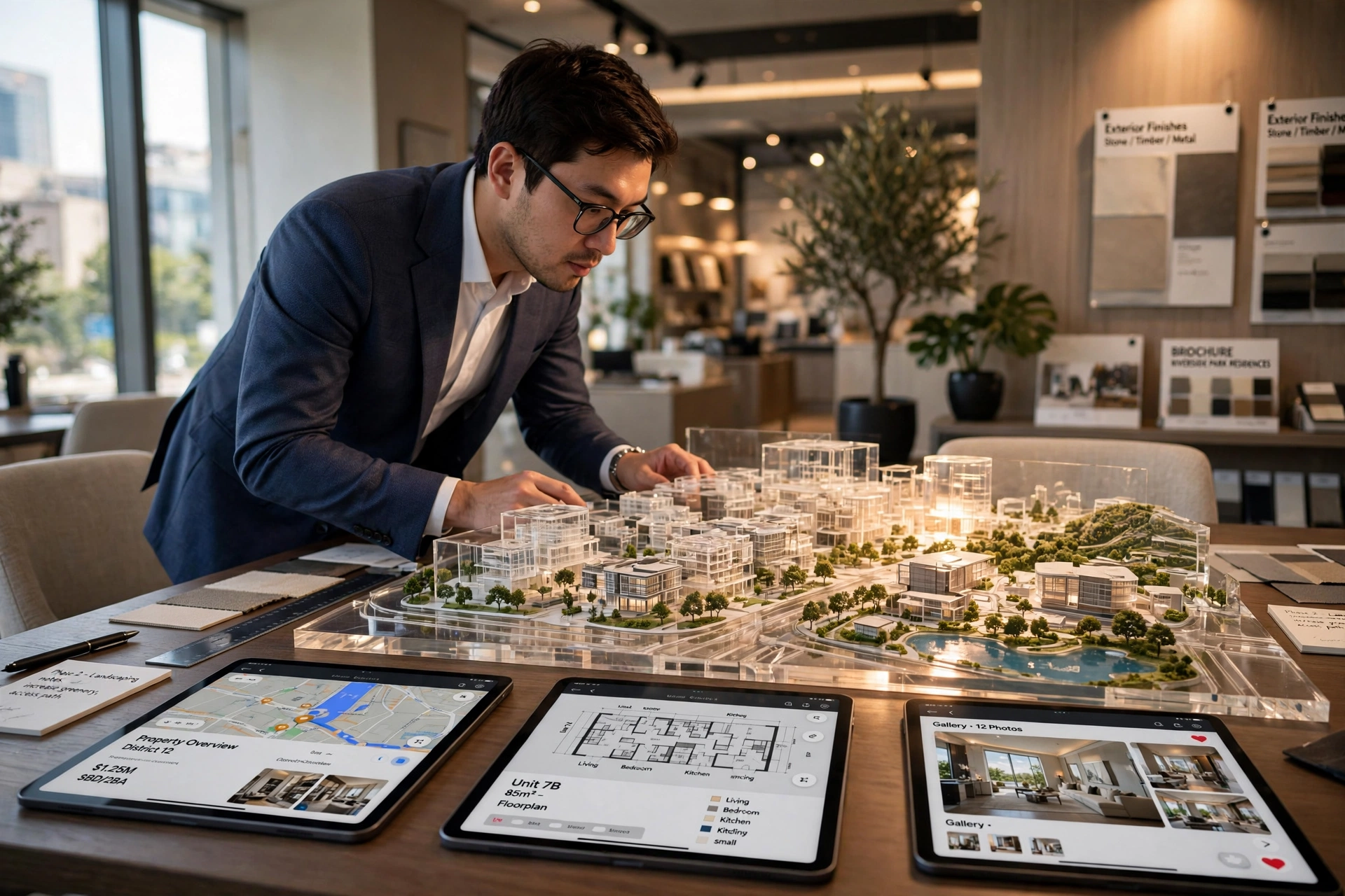 3D architectural model touchscreen display
