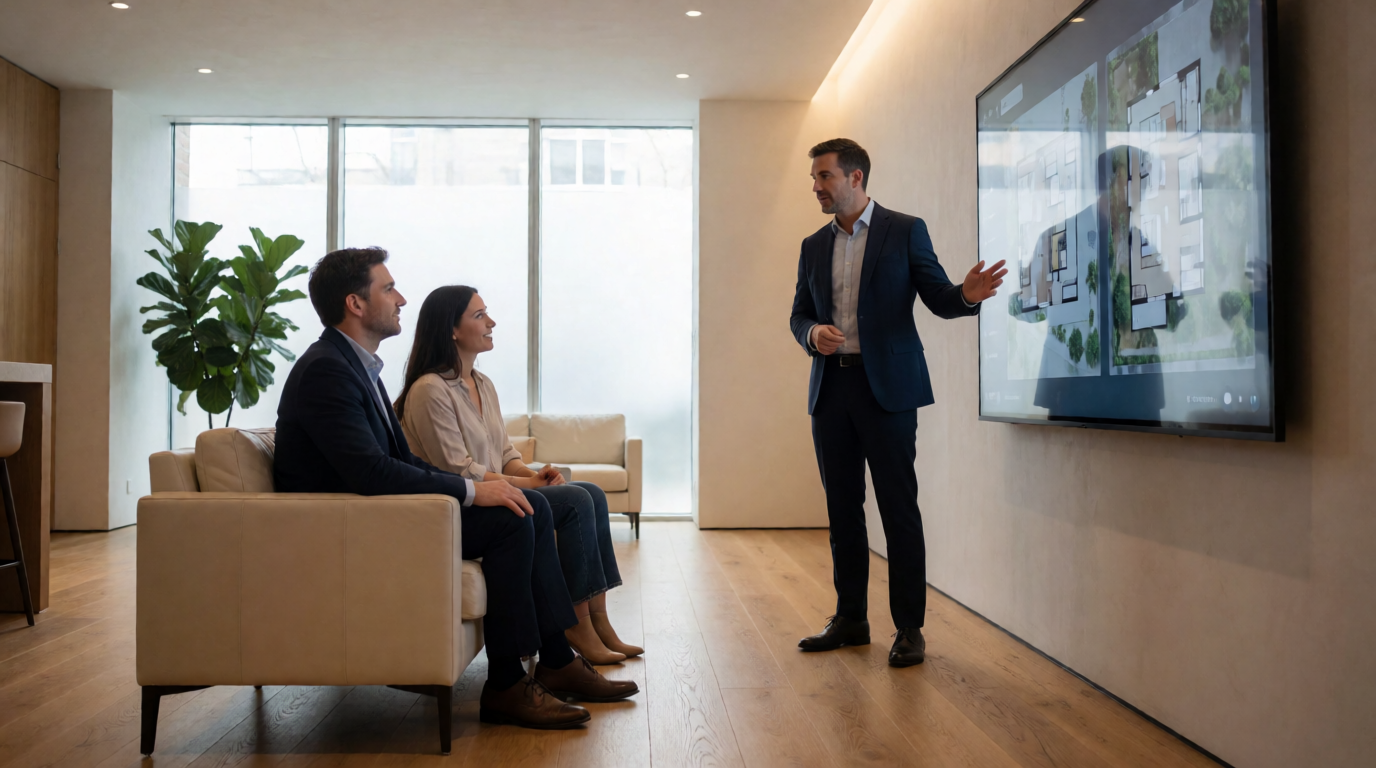 luxury real estate sales showroom modern