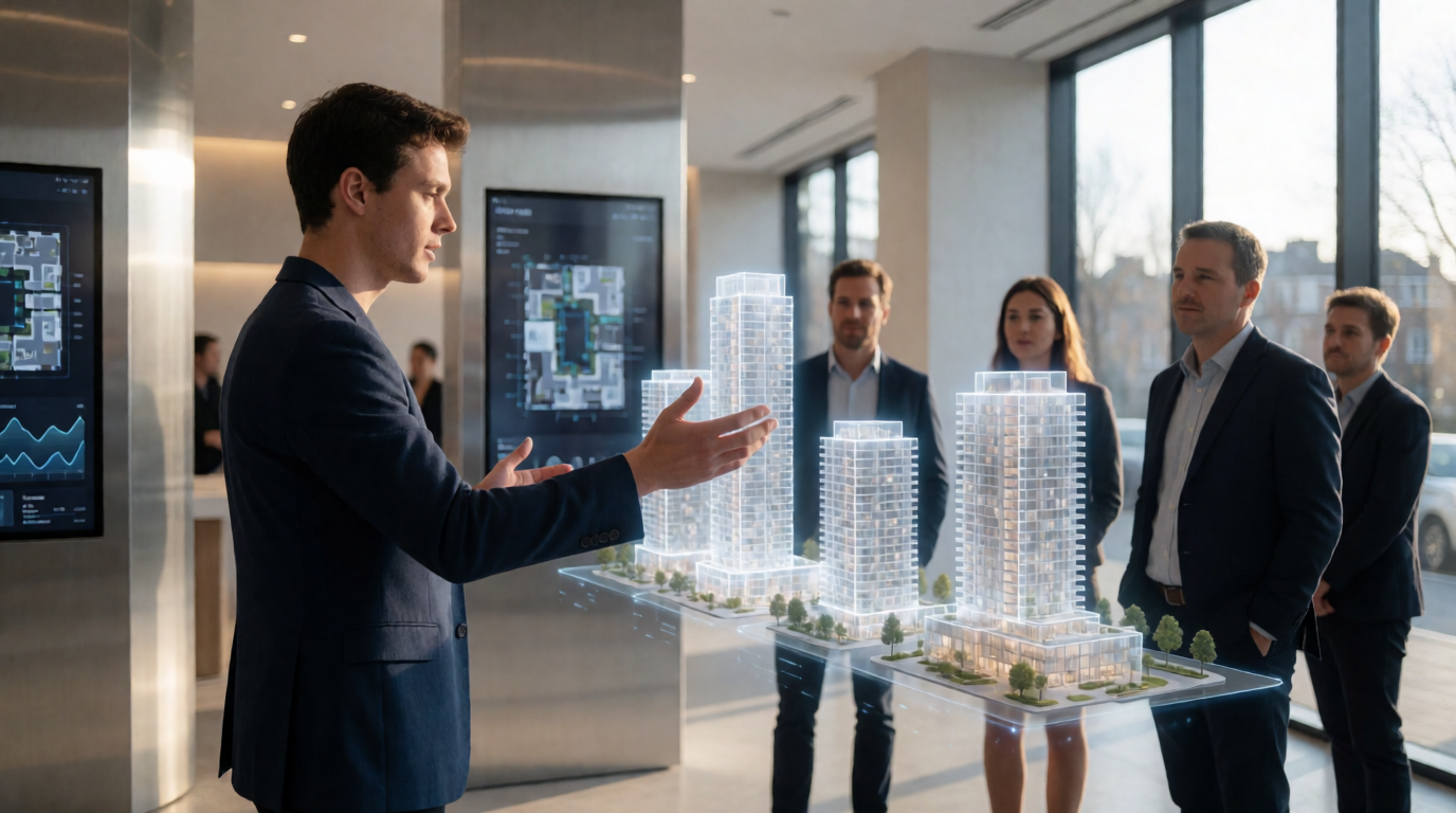 luxury real estate sales showroom modern