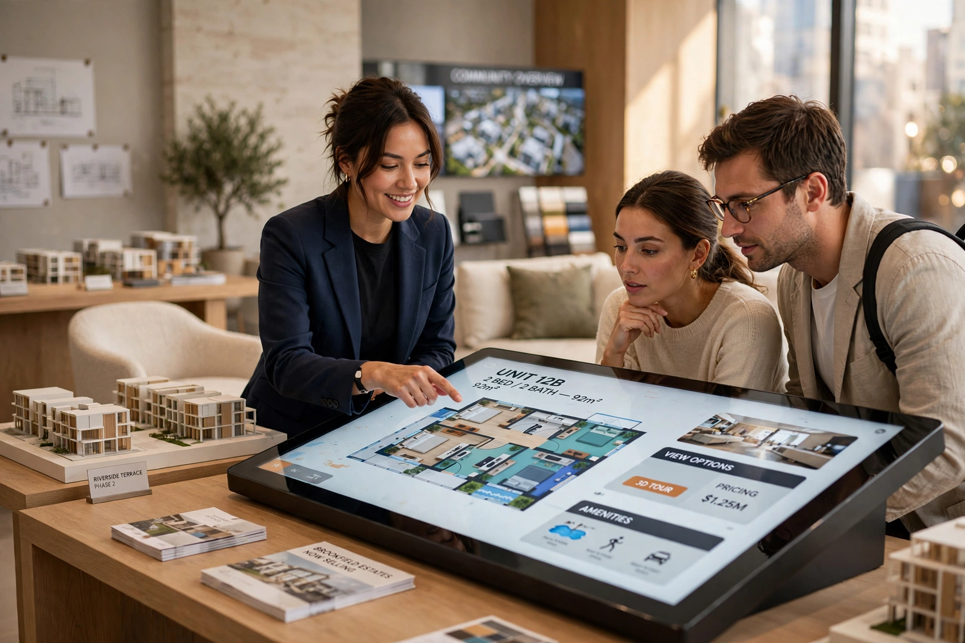 luxury real estate sales showroom modern