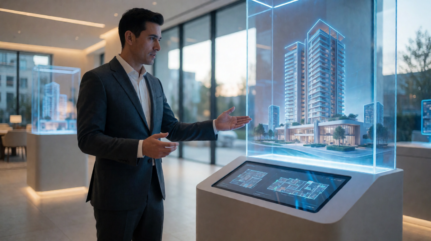 luxury real estate sales showroom modern