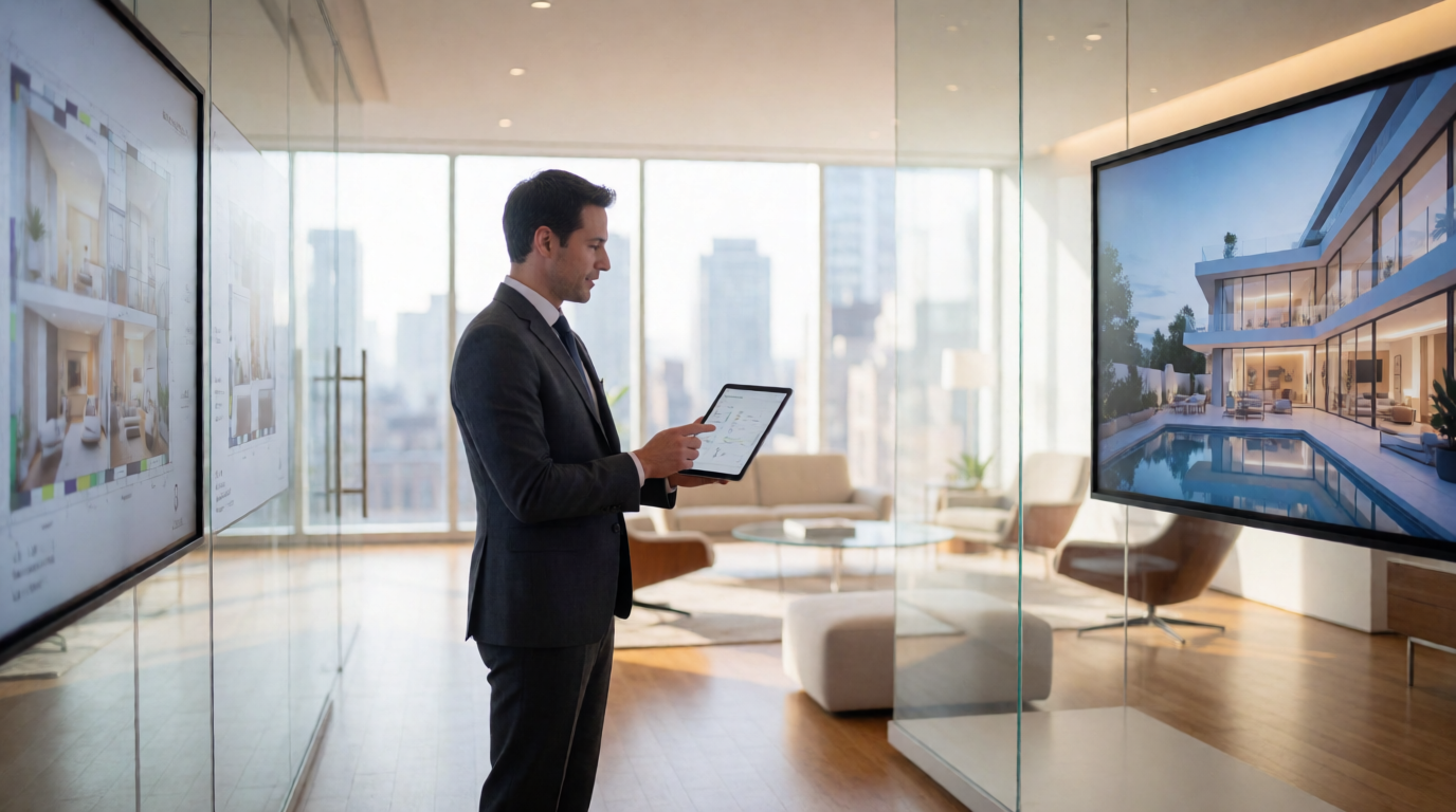 luxury real estate sales showroom modern