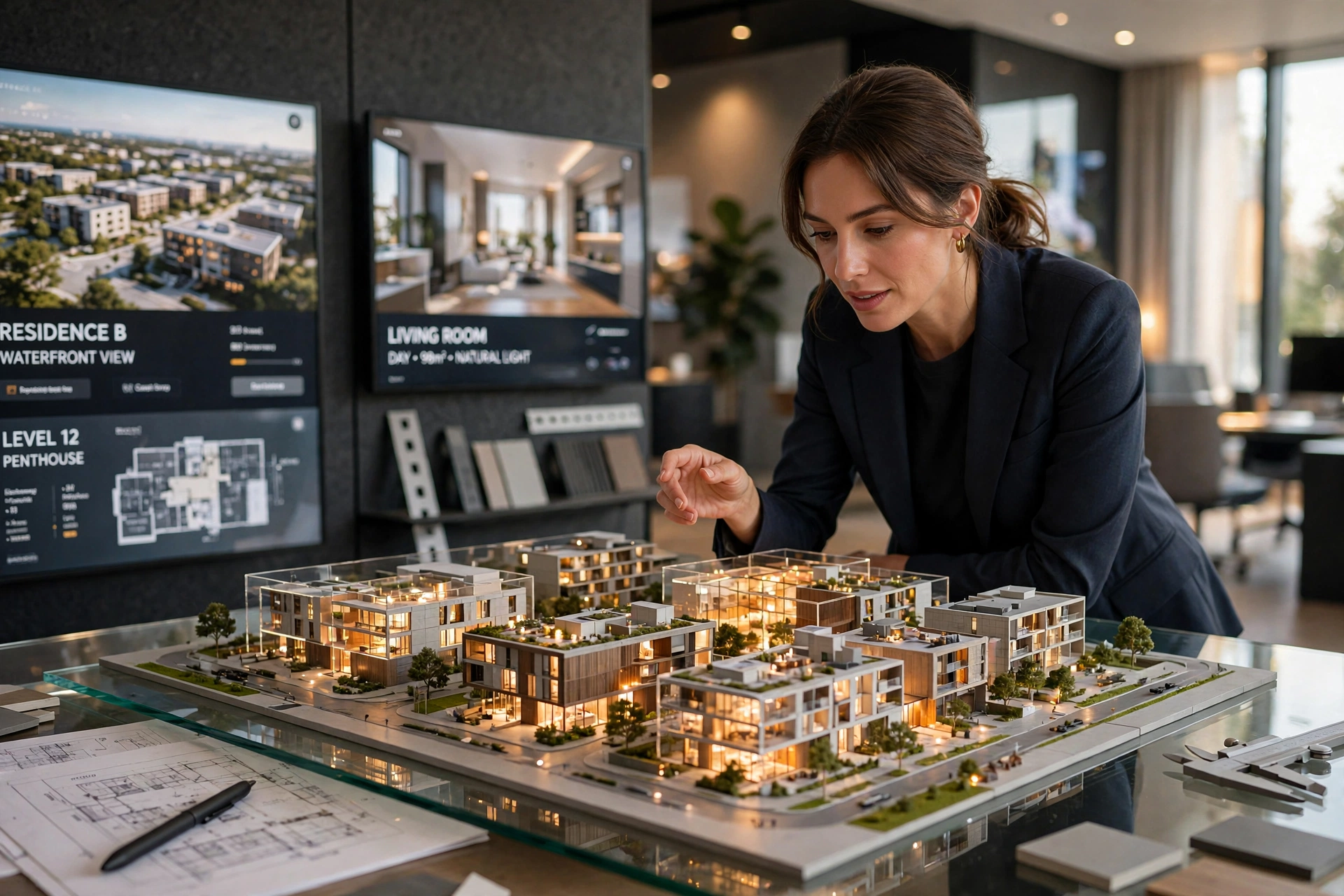 3D architectural model touchscreen display