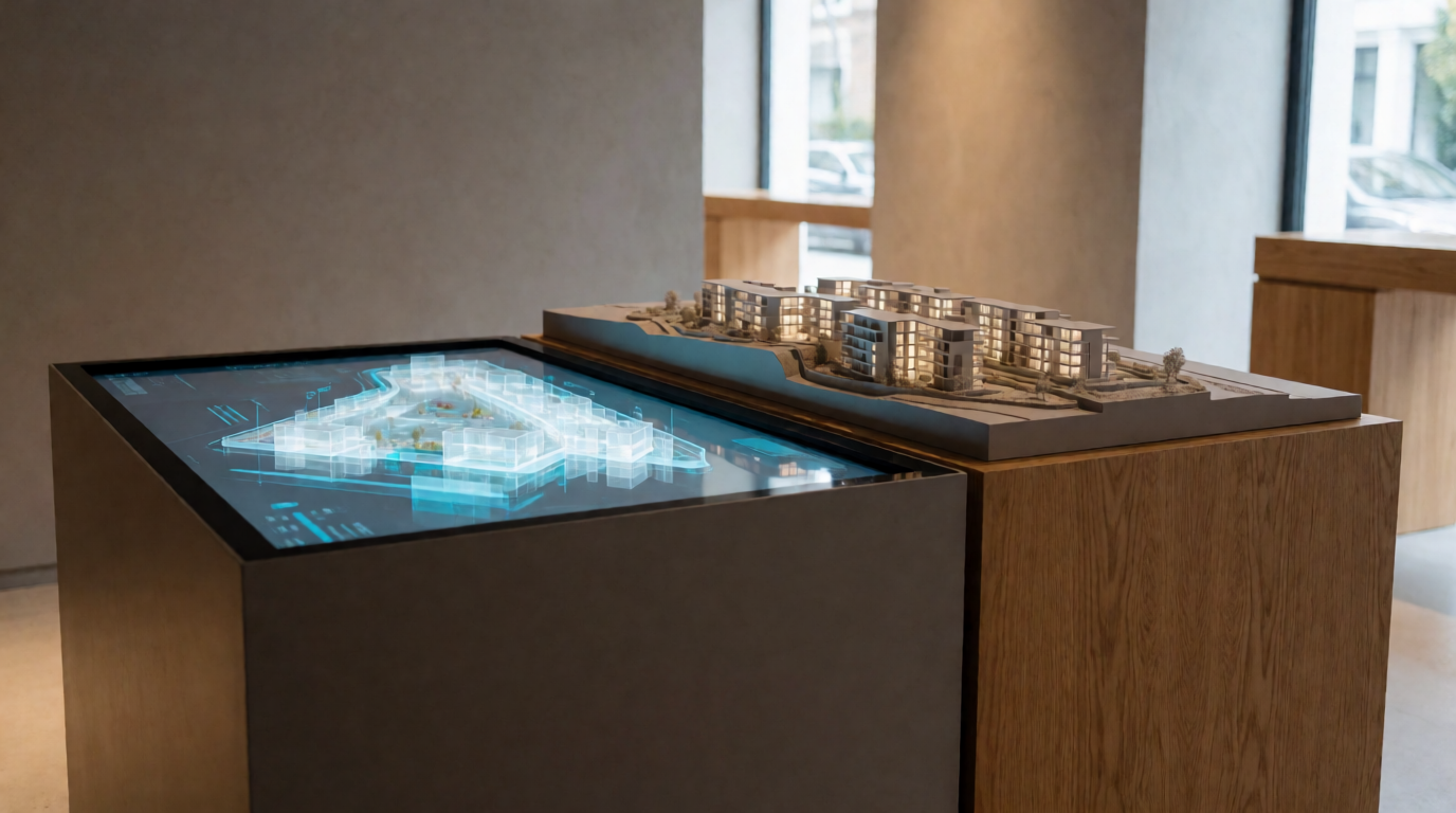 3D architectural model touchscreen display
