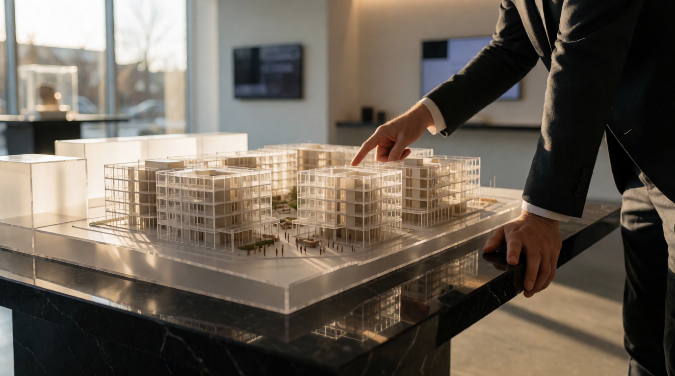 3D architectural model touchscreen display