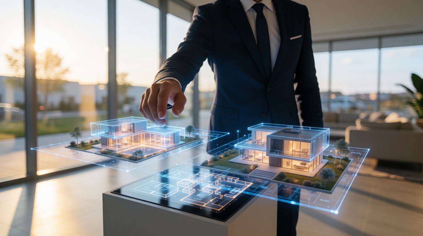 luxury real estate sales showroom modern