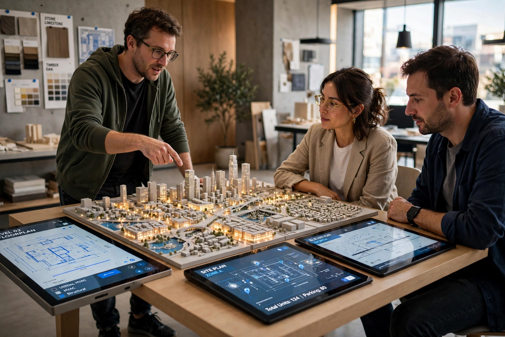 3D architectural model touchscreen display