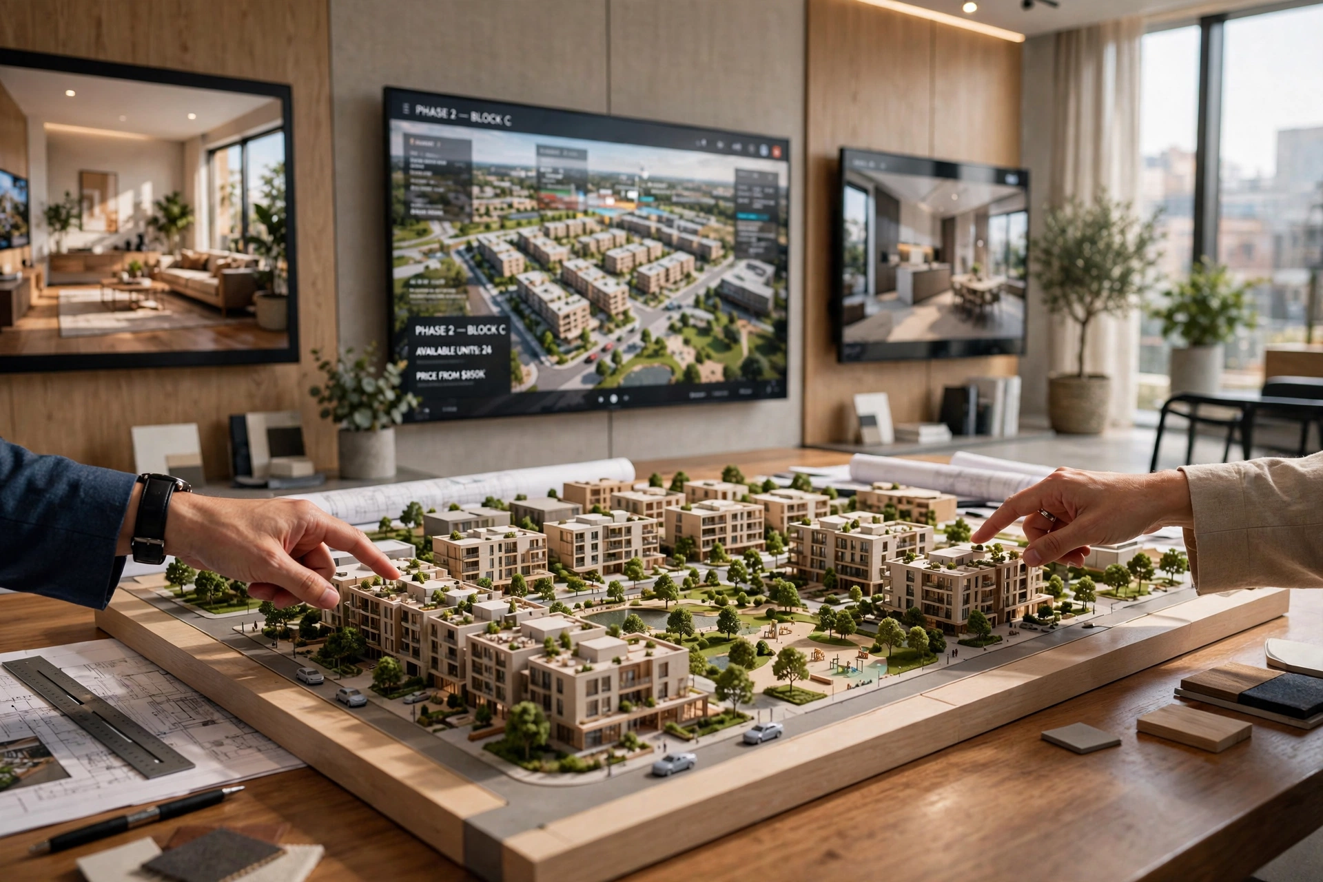 3D architectural model touchscreen display
