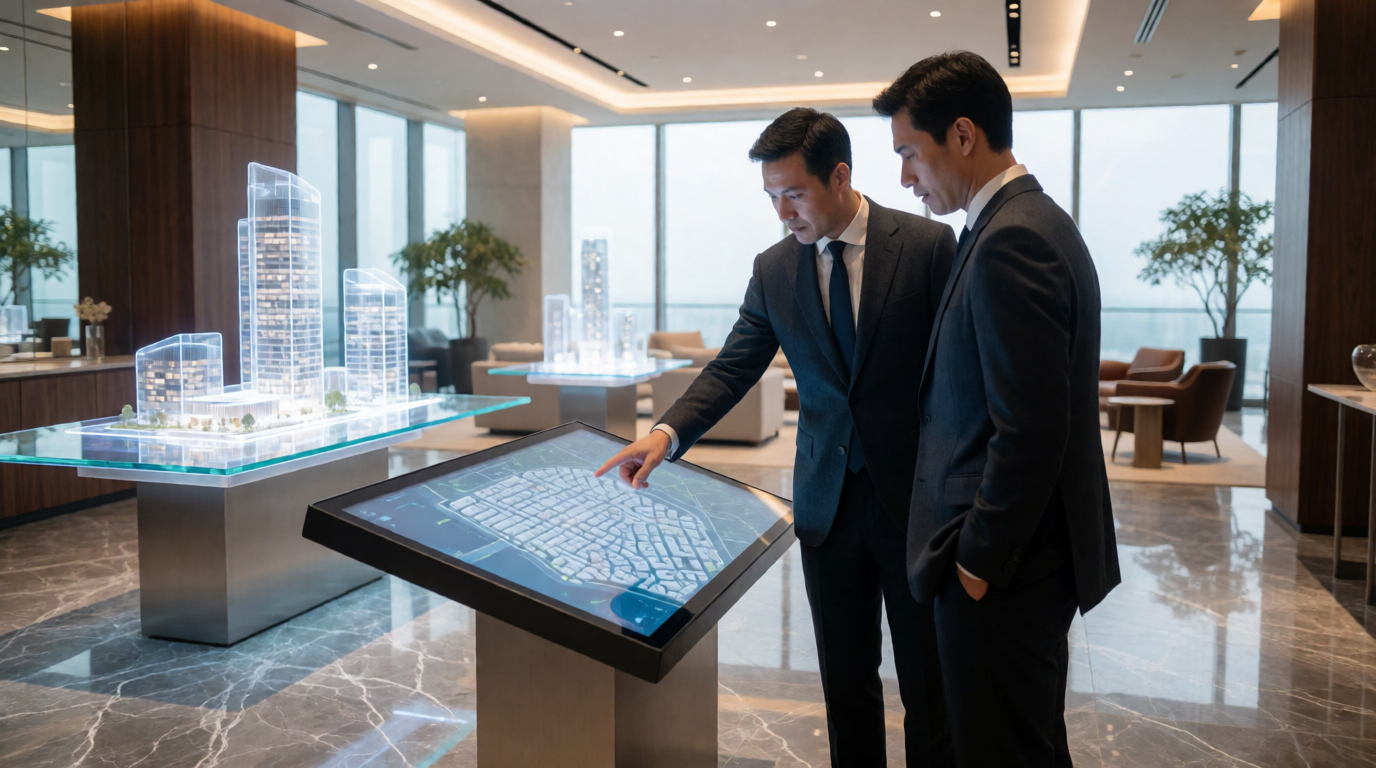 luxury real estate sales showroom modern