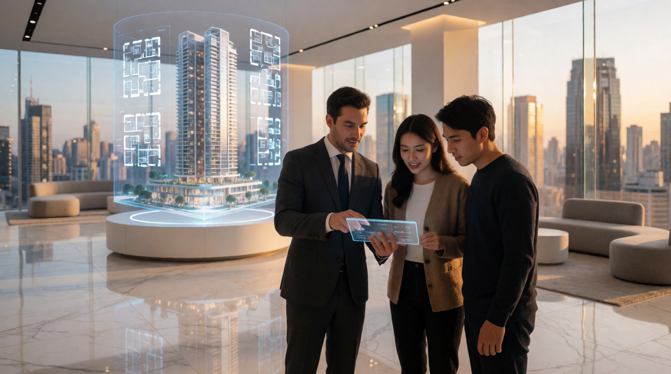 luxury real estate sales showroom modern