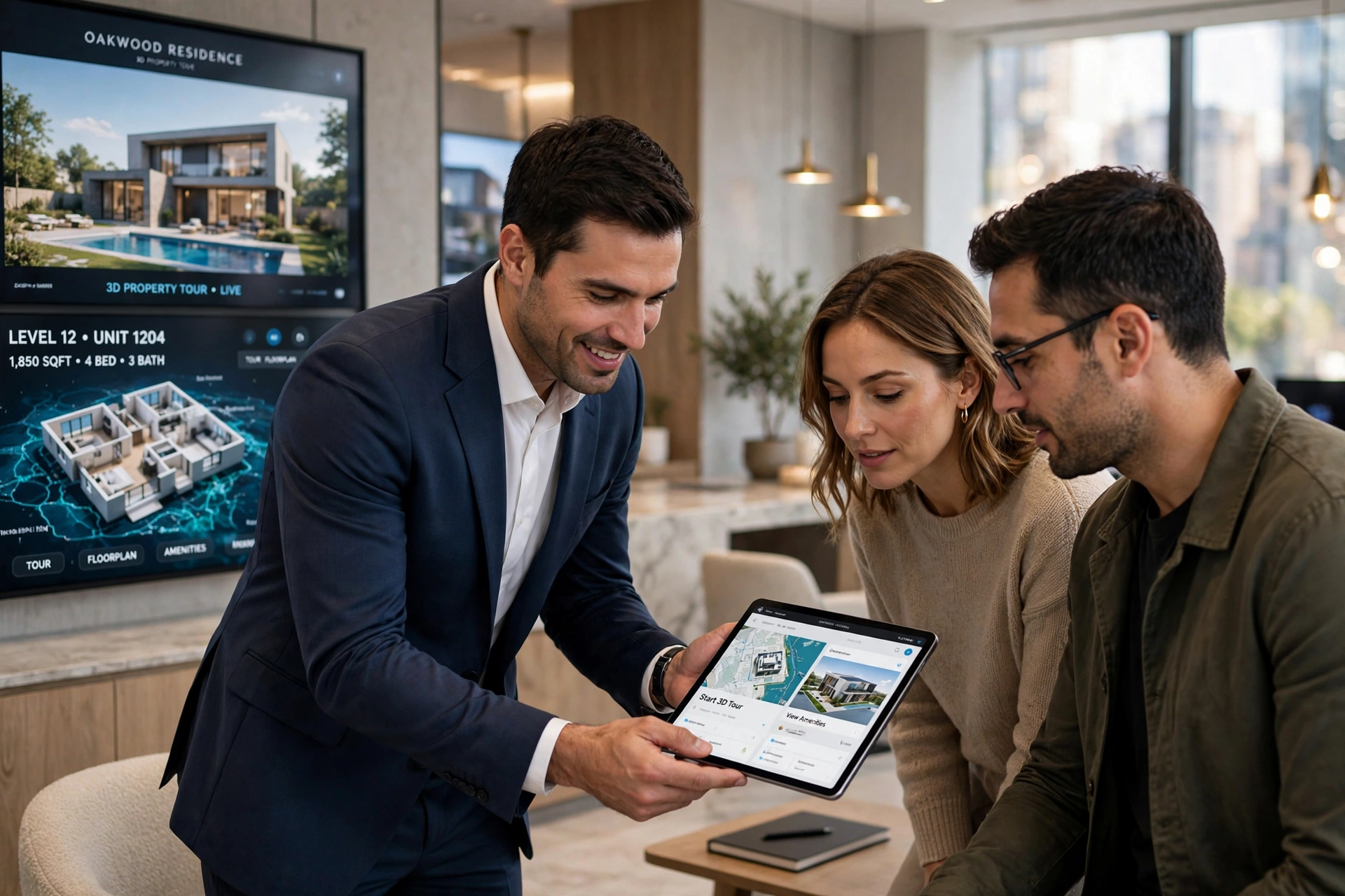 luxury real estate sales showroom modern