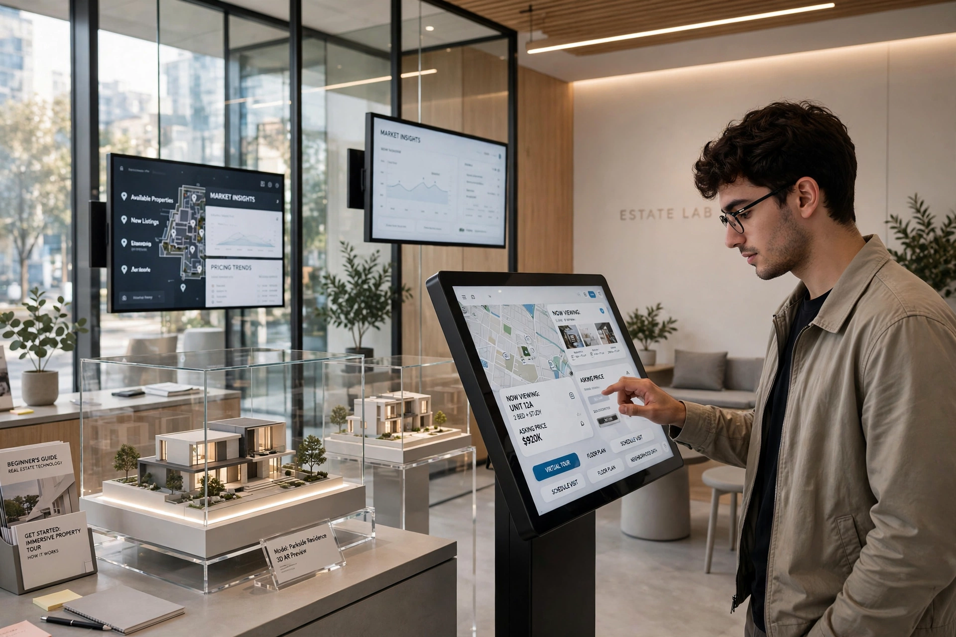 luxury real estate sales showroom modern