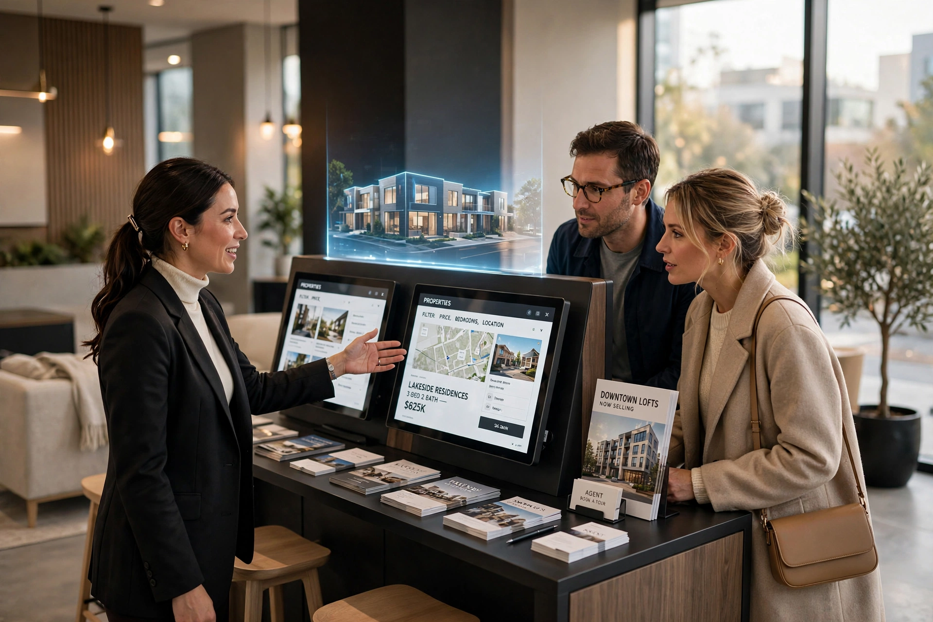 luxury real estate sales showroom modern