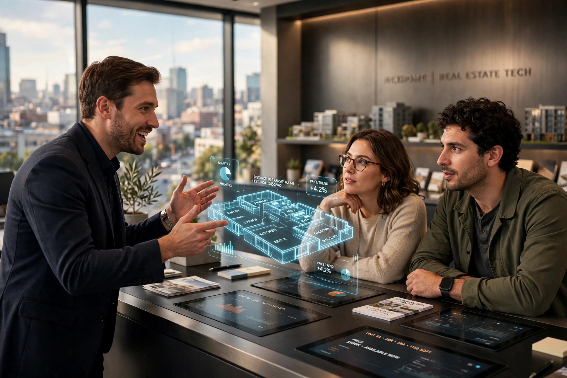 luxury real estate sales showroom modern