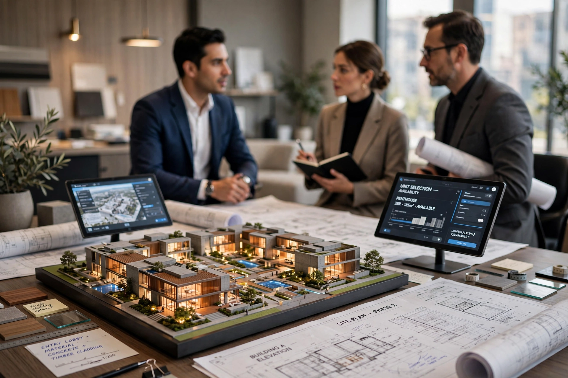 3D architectural model touchscreen display