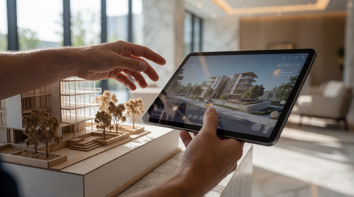 3D architectural model touchscreen display