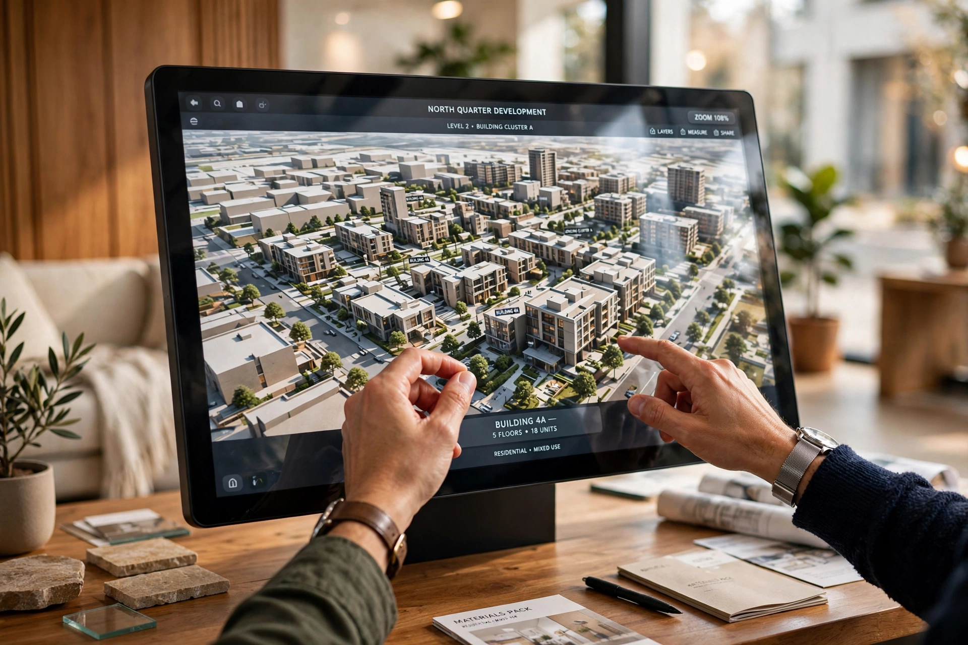 3D architectural model touchscreen display