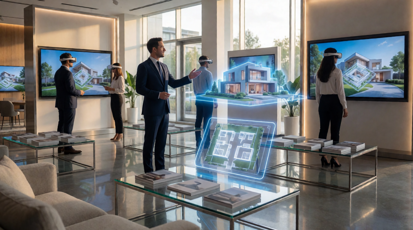 luxury real estate sales showroom modern