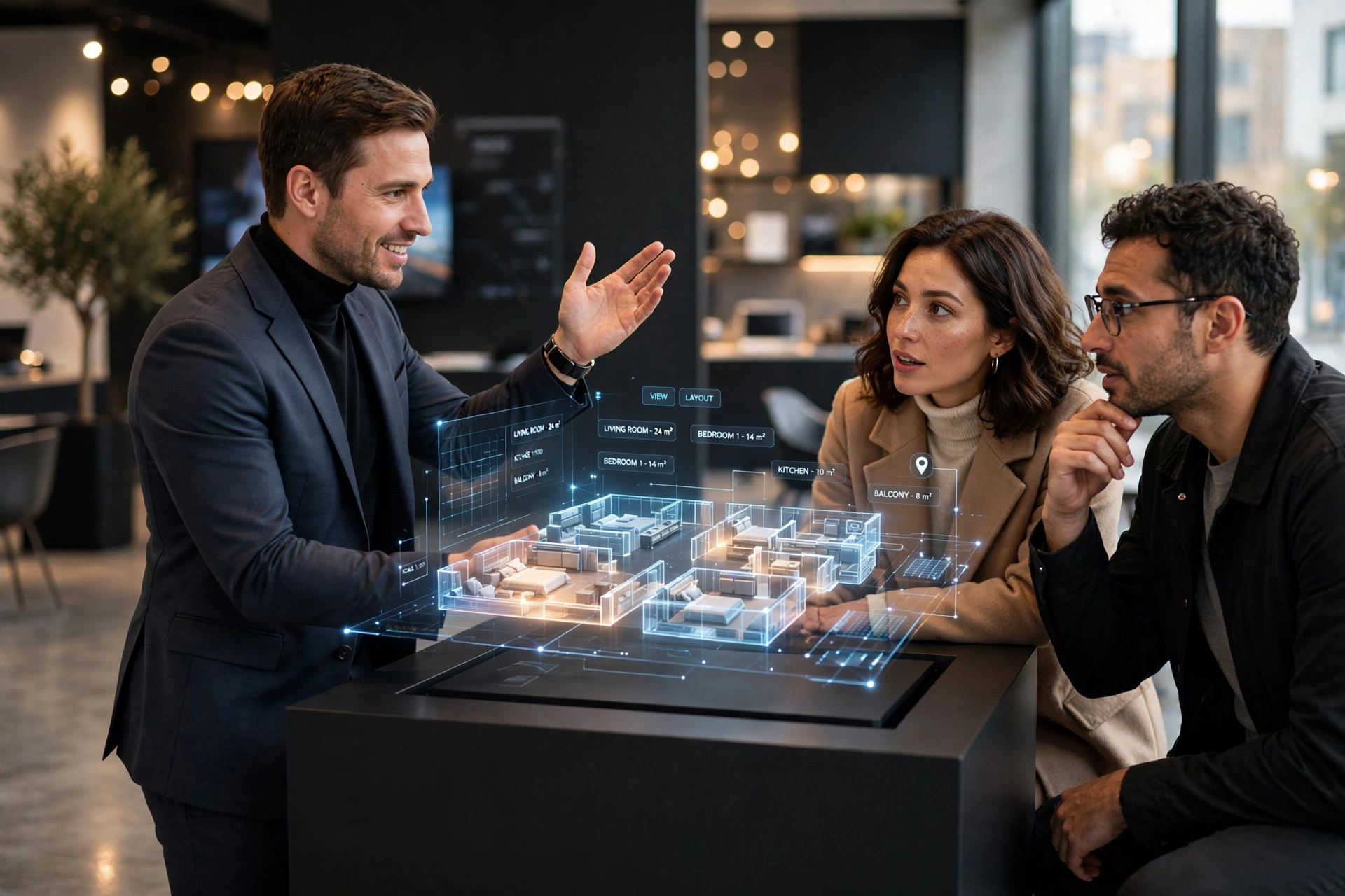 luxury real estate sales showroom modern