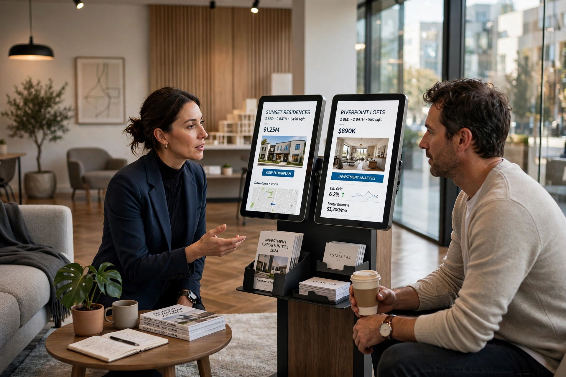 luxury real estate sales showroom modern