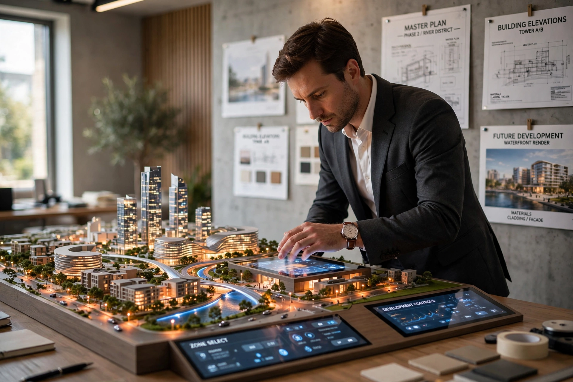 3D architectural model touchscreen display