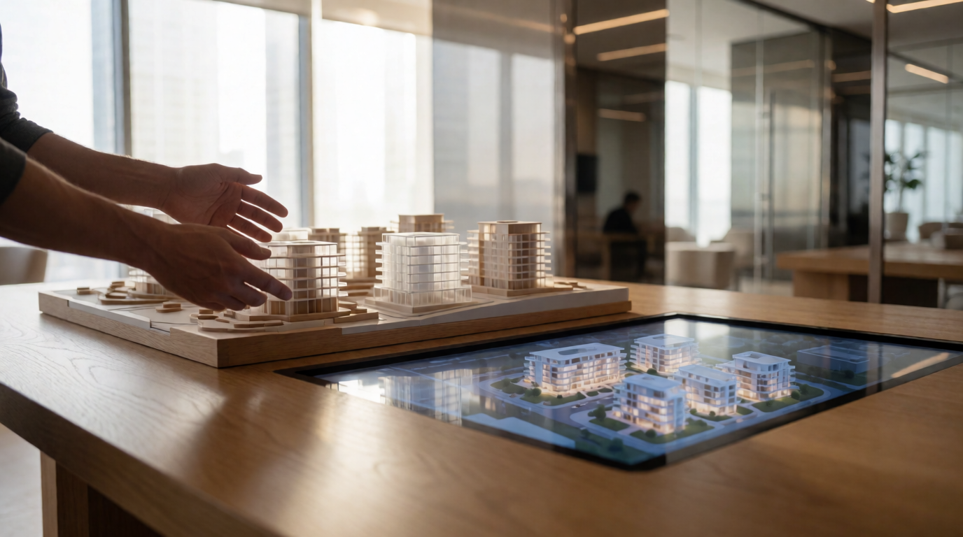 3D architectural model touchscreen display