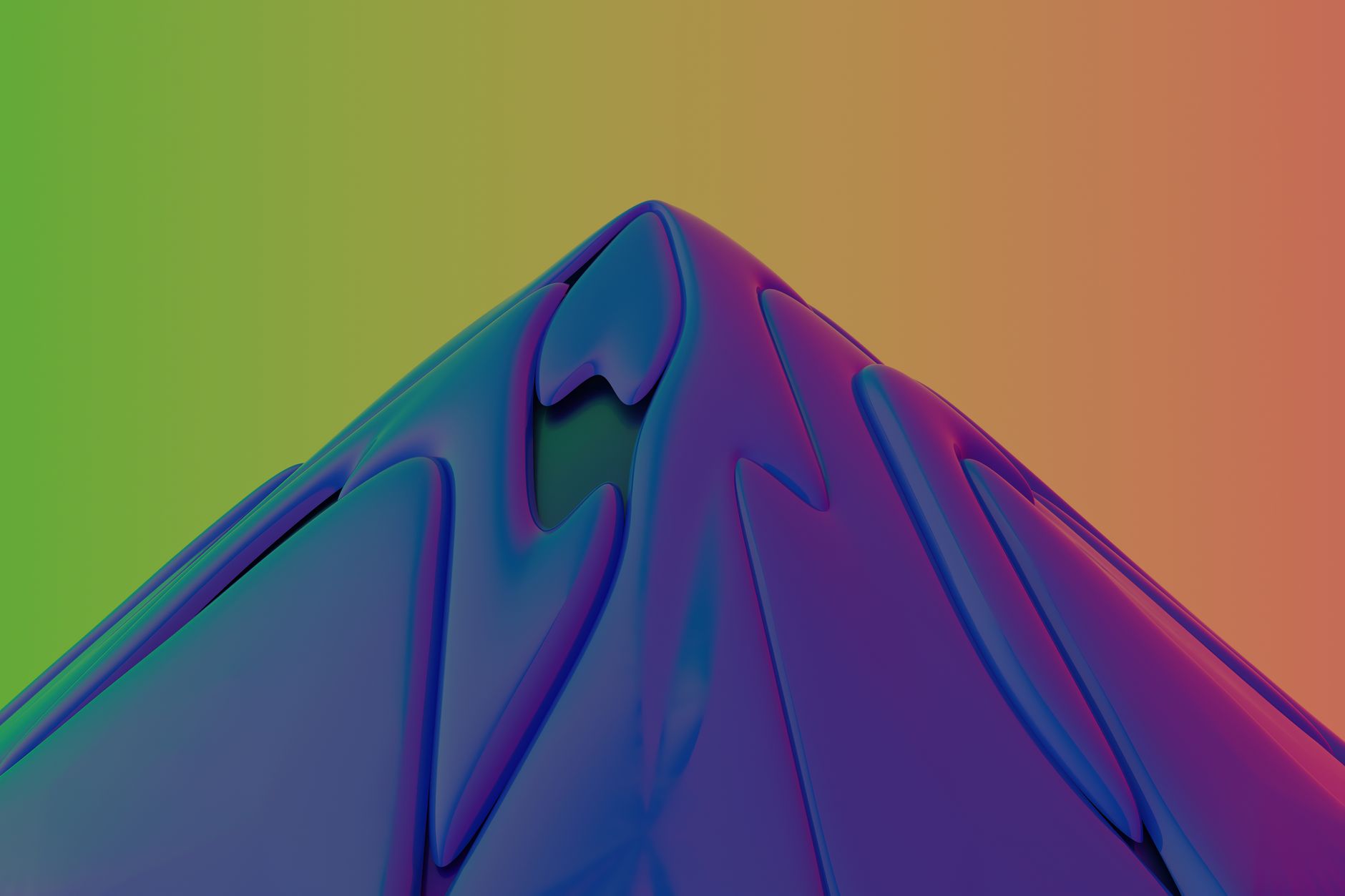 Colorful abstract 3D render with gradient background, perfect for digital design use.