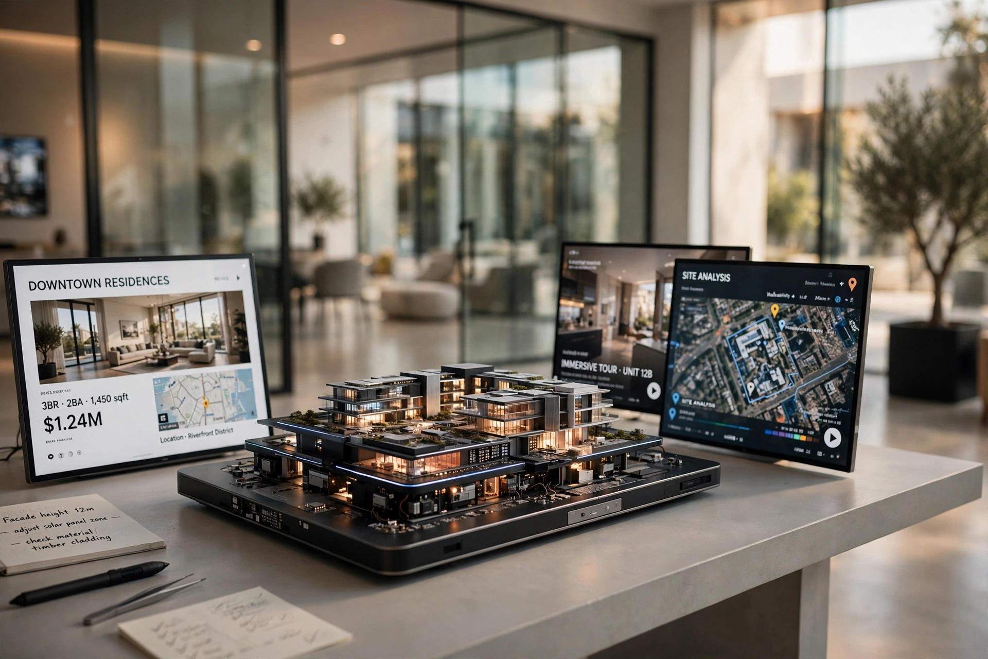 3D architectural model touchscreen display