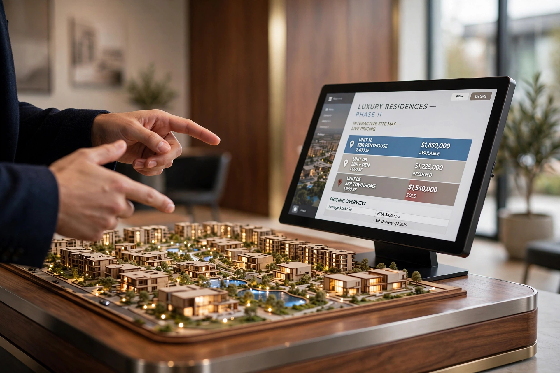 3D architectural model touchscreen display
