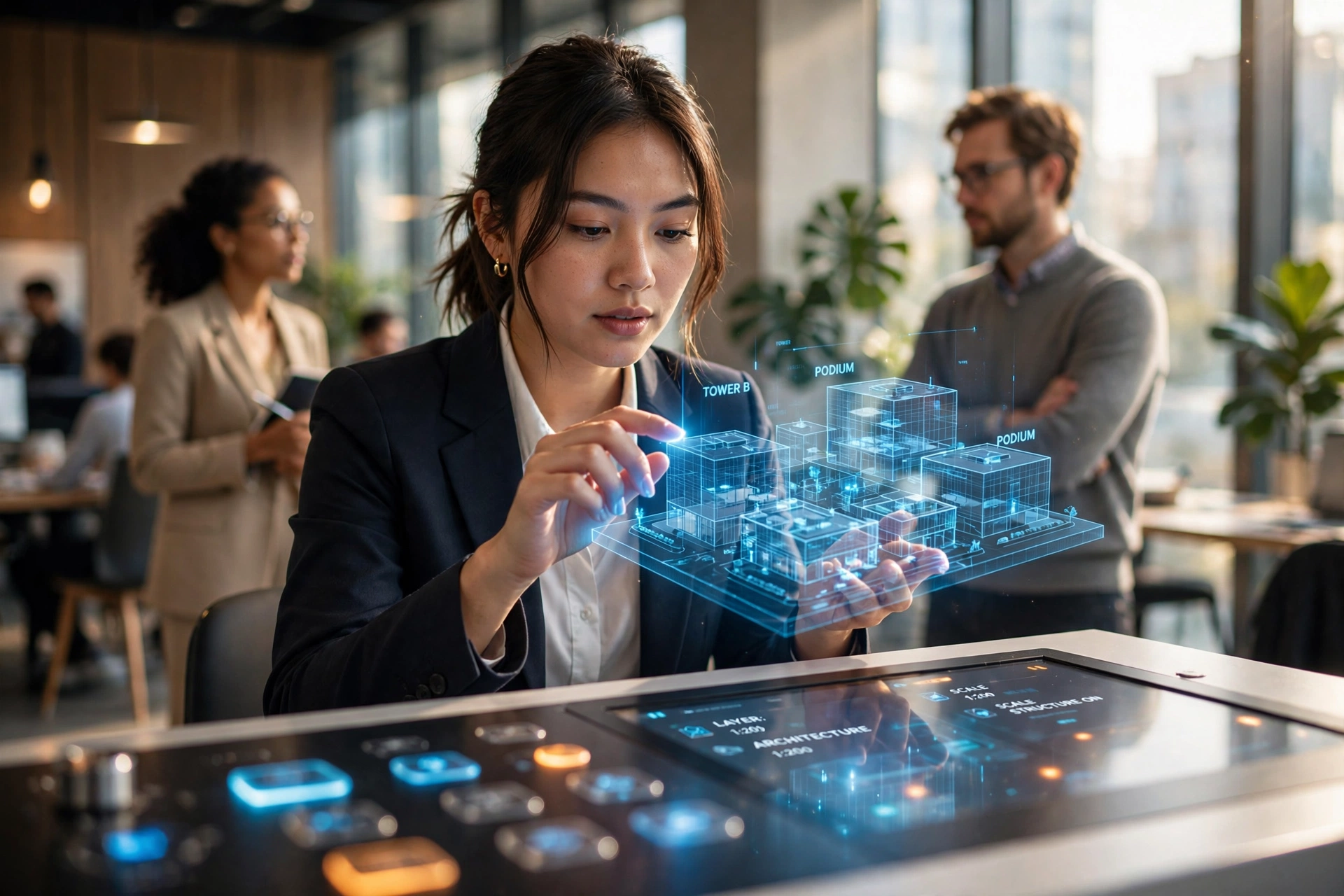 3D architectural model touchscreen display