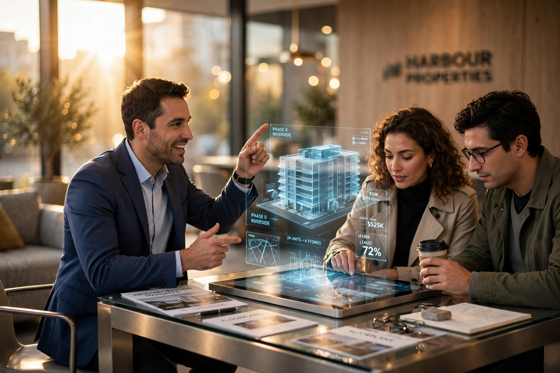 luxury real estate sales showroom modern