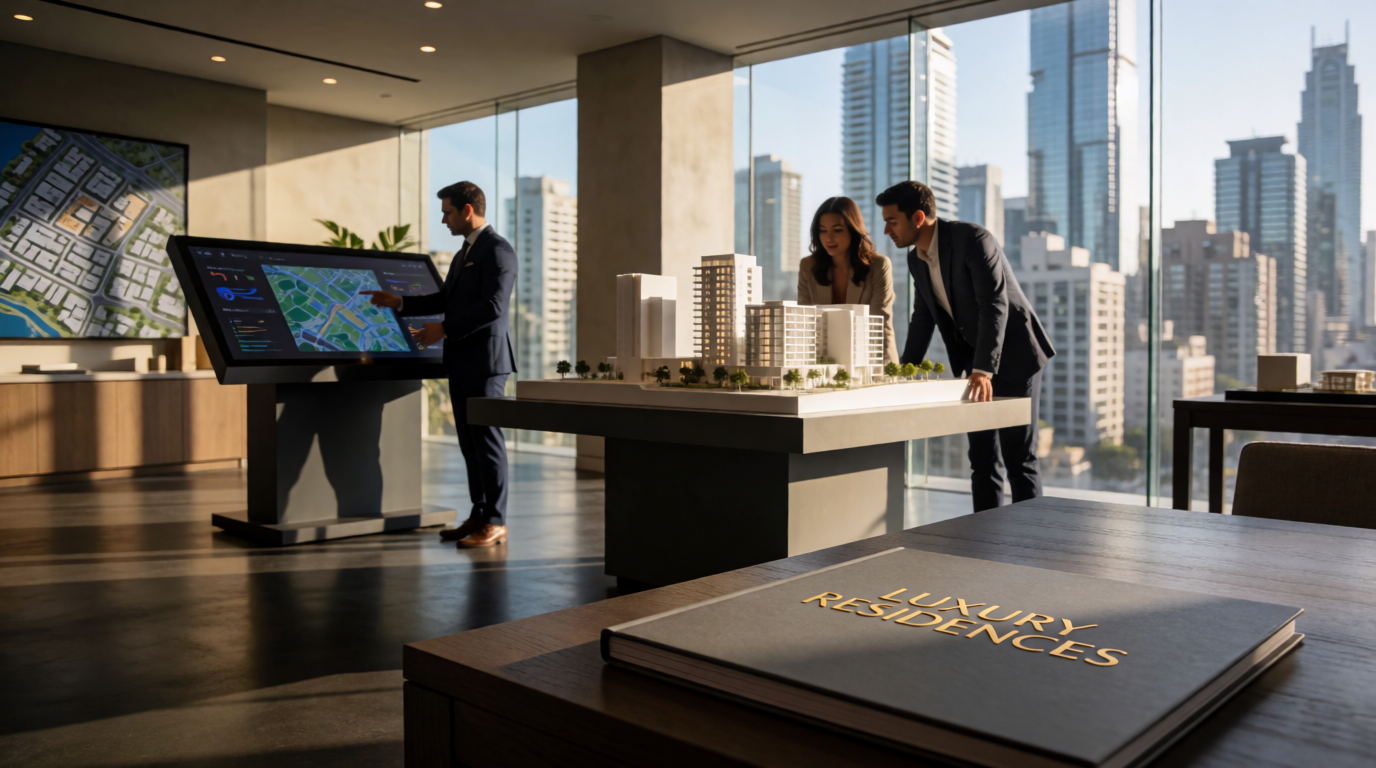 luxury real estate sales showroom modern