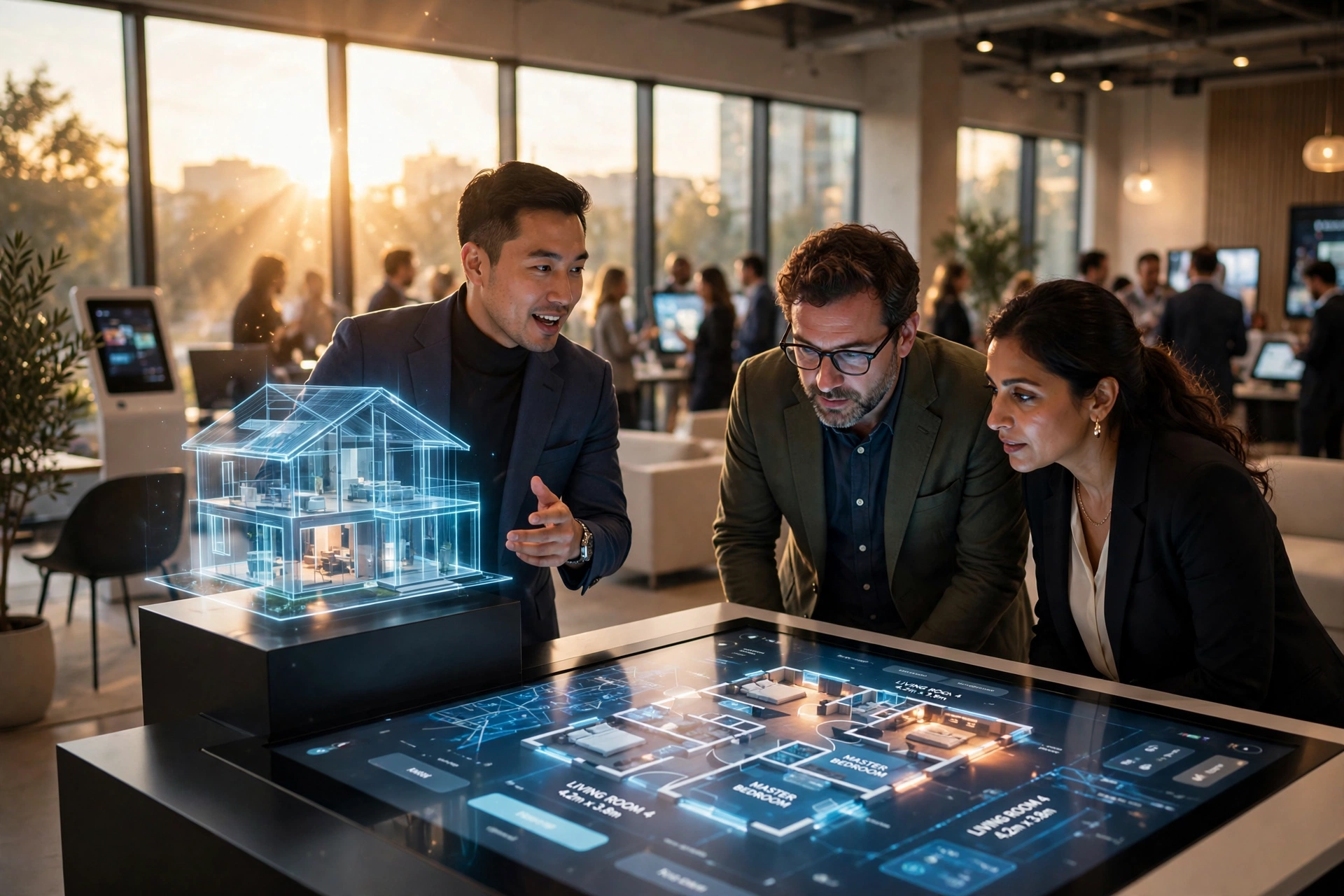 luxury real estate sales showroom modern