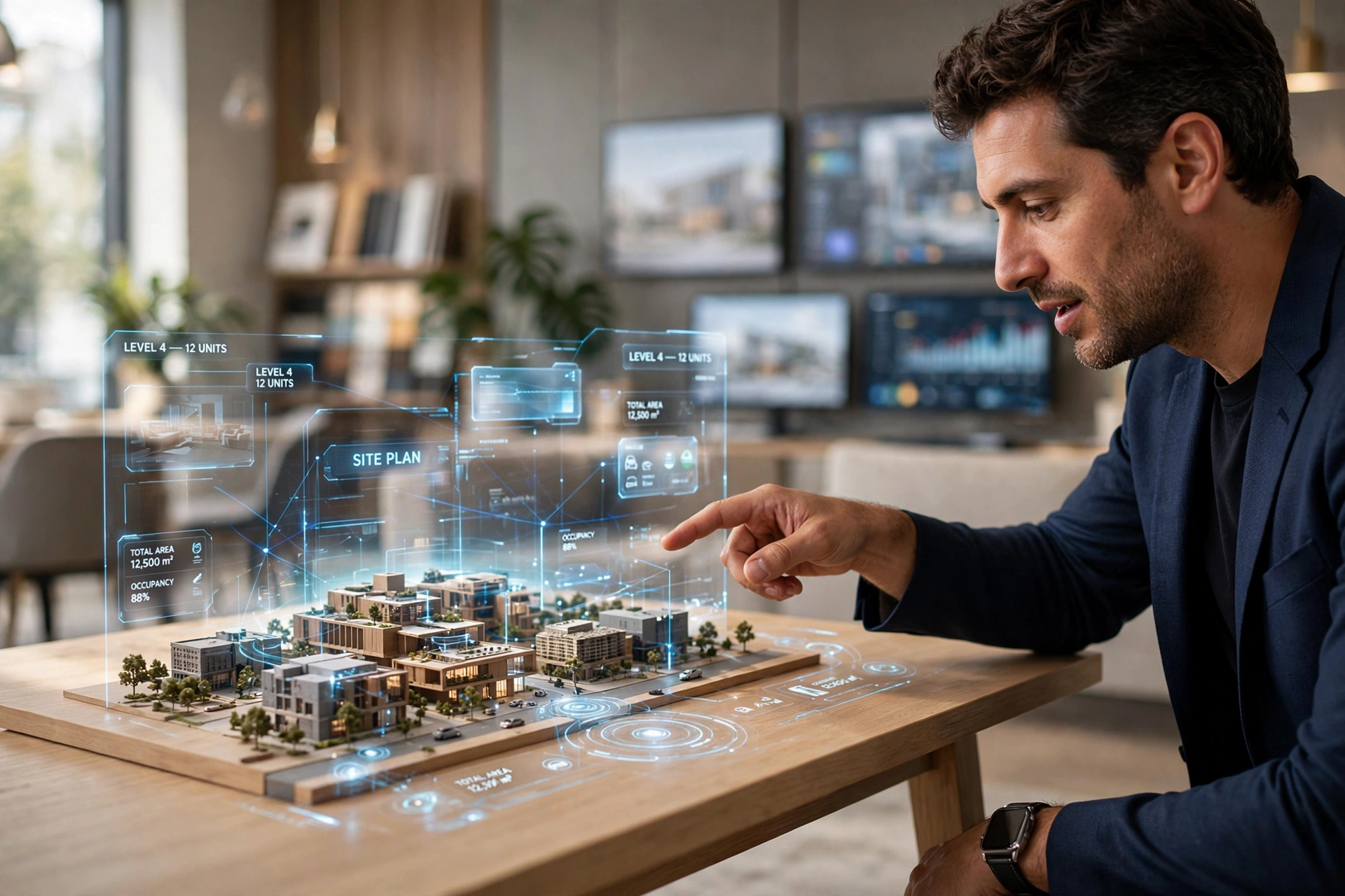 3D architectural model touchscreen display