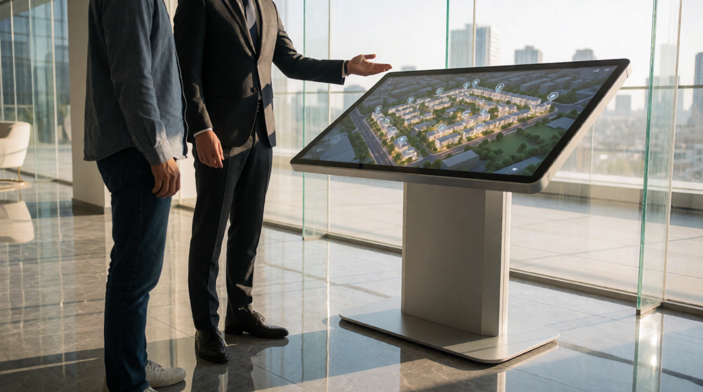 luxury real estate sales showroom modern