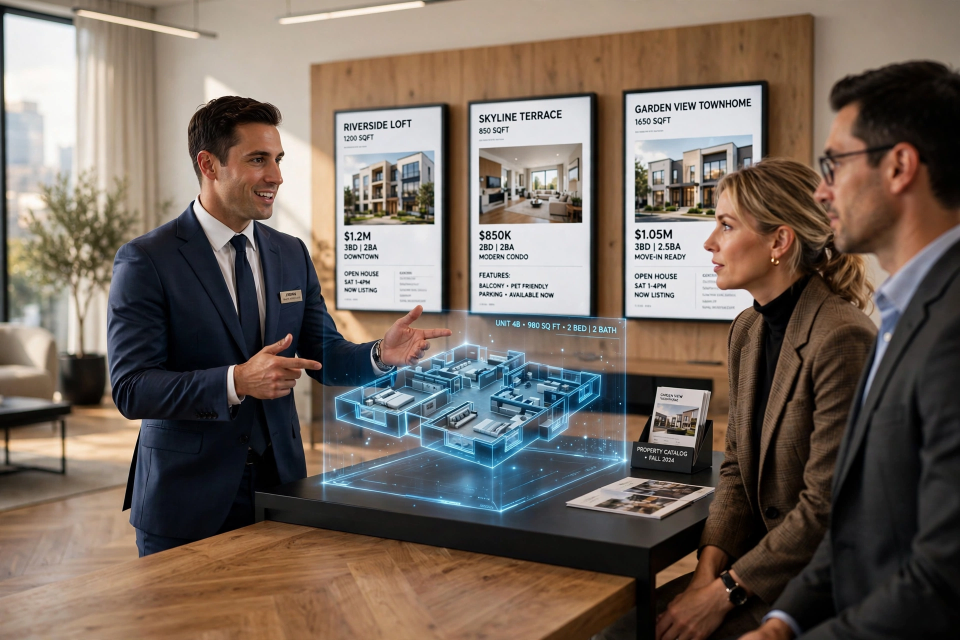 luxury real estate sales showroom modern