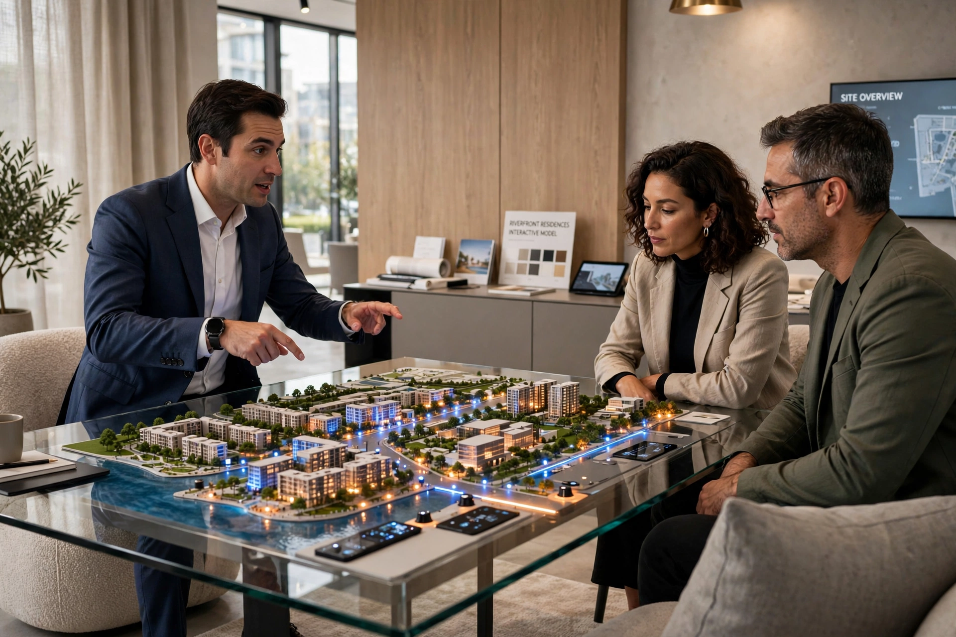 3D architectural model touchscreen display