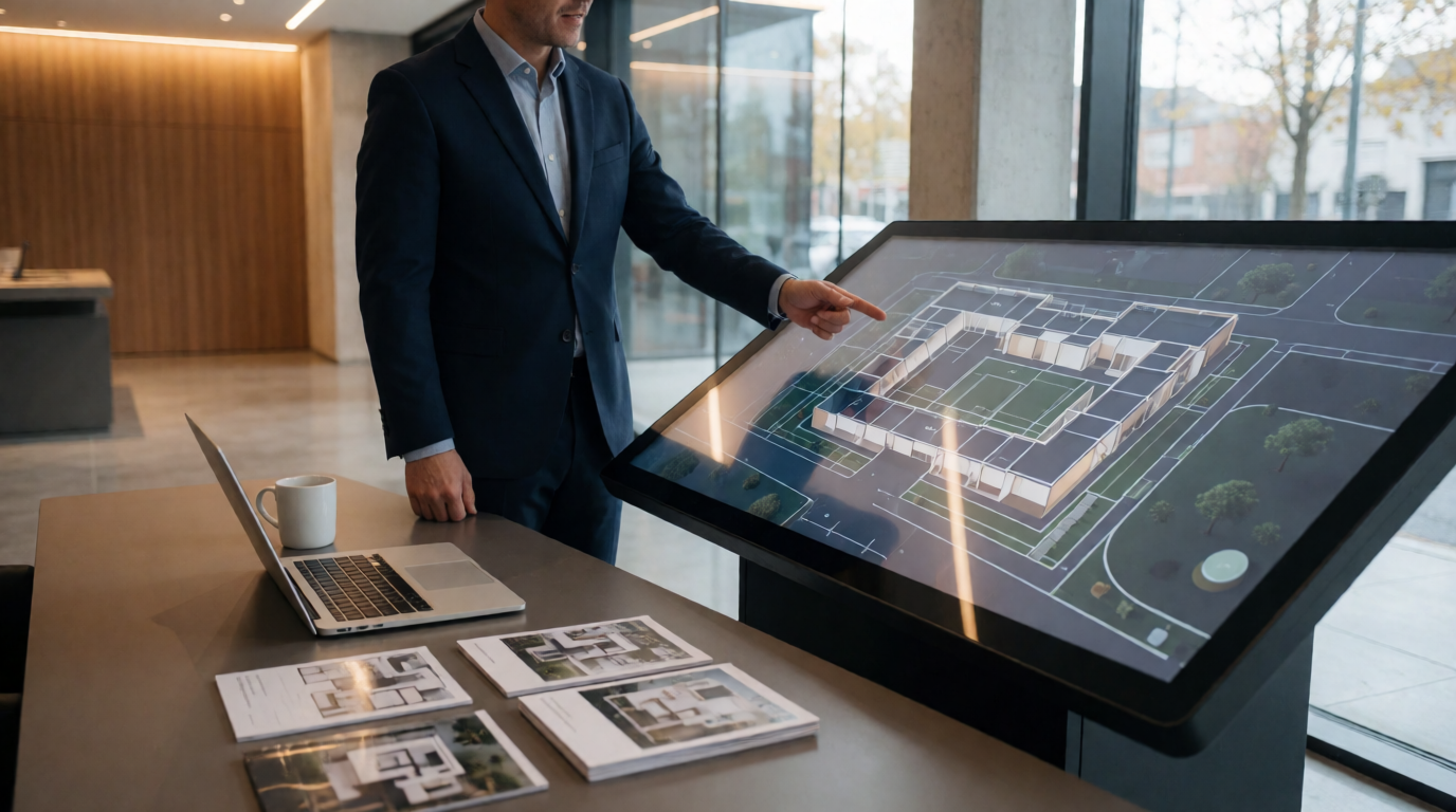 luxury real estate sales showroom modern