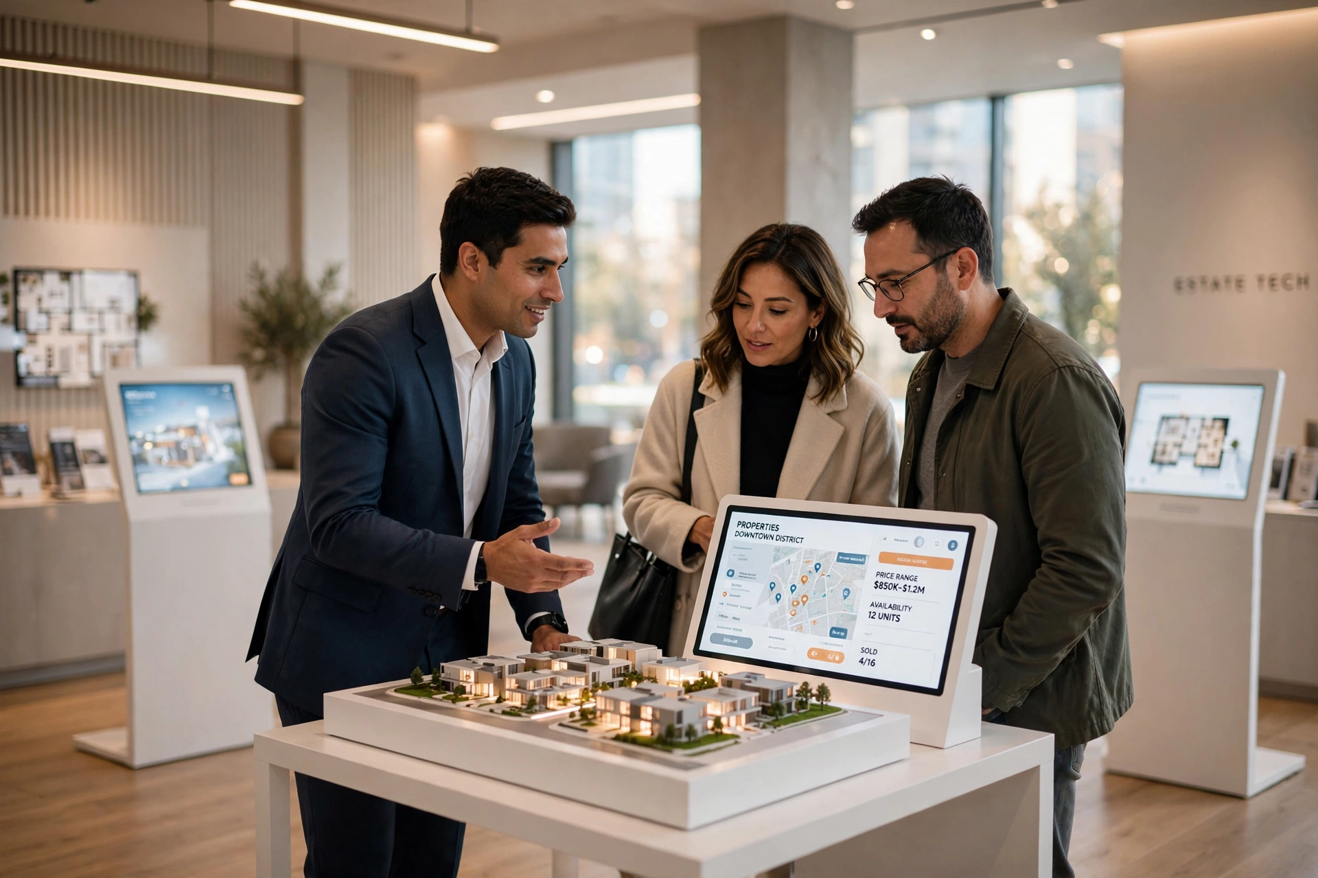 luxury real estate sales showroom modern