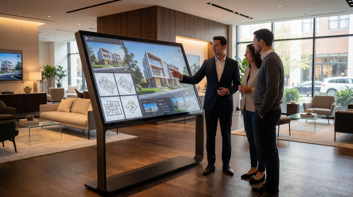 luxury real estate sales showroom modern