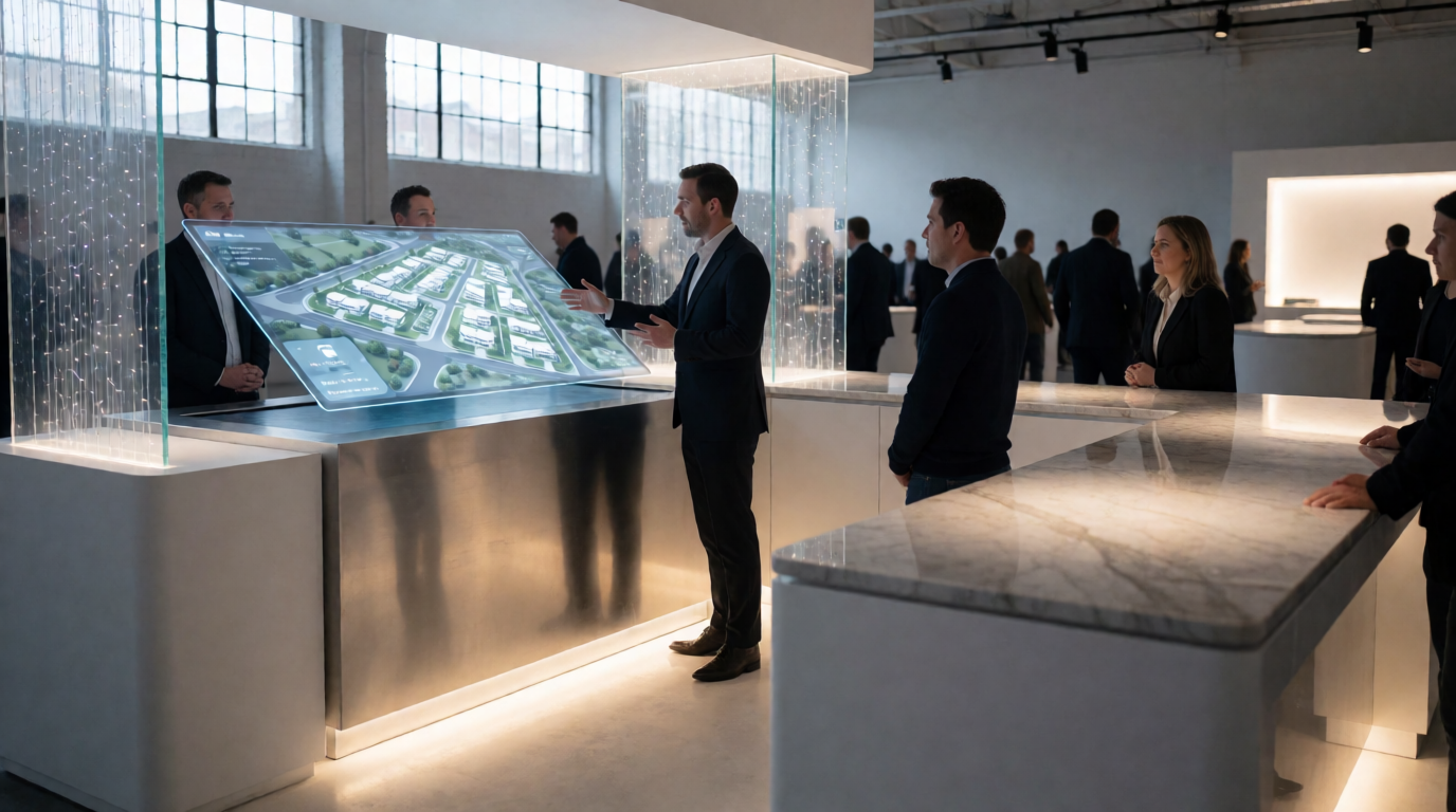 luxury real estate sales showroom modern