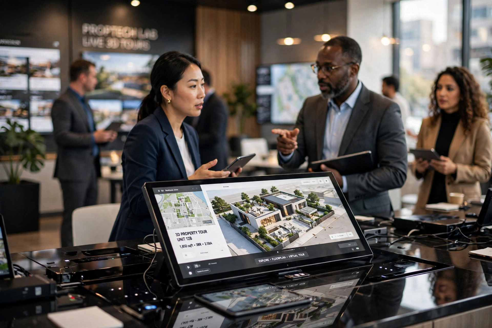 luxury real estate sales showroom modern